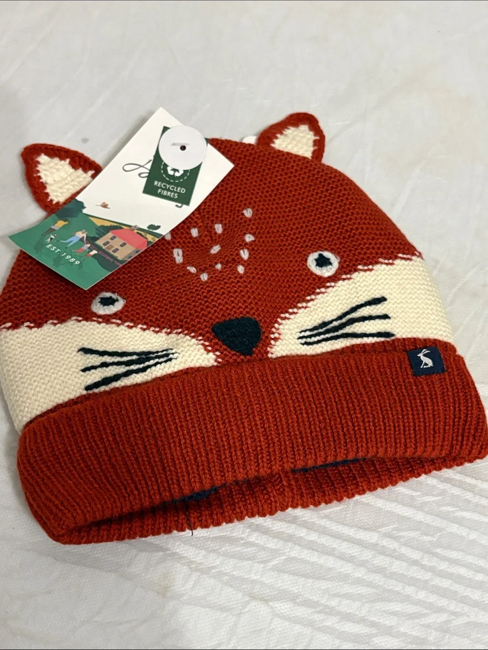 Joules Kids Fox Knit Beanie Hat - NWT